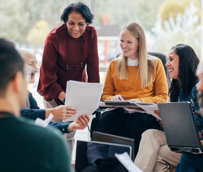 Work meeting with a range of staff members