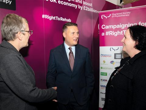 Frontline Nov 2024 Influencing feature image of L-r: Rachel Newton, Health secretary Wes Streeting and Brynnen Ririe